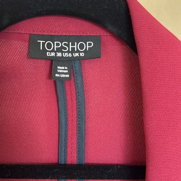 Lightweight TOPSHOP Open Blazer in Red - Size 6 - Picture 2 of 5